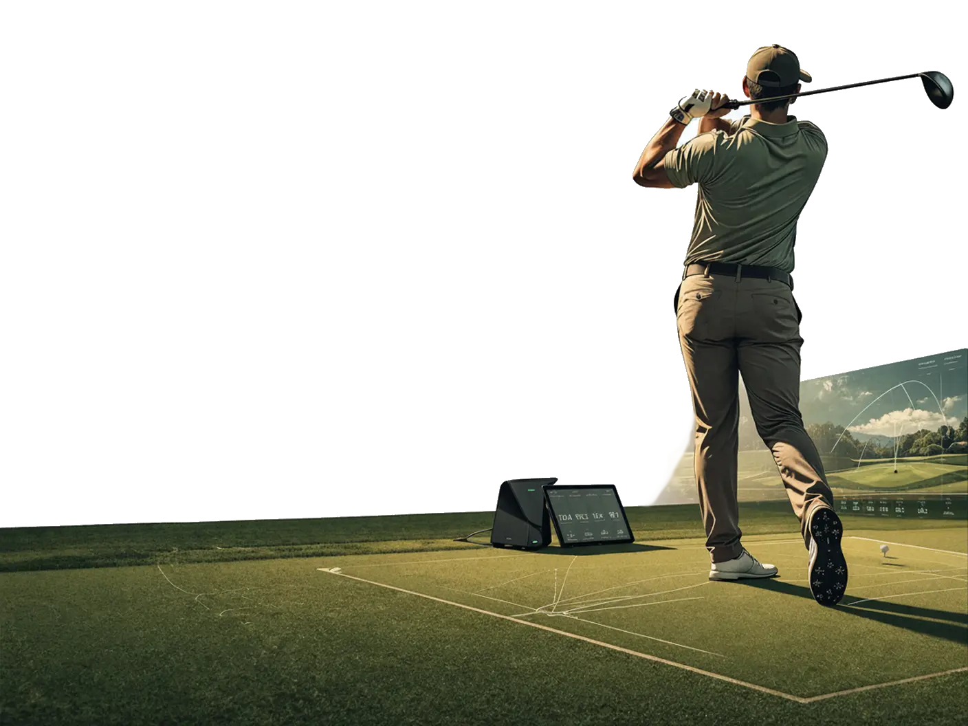 Golfer using simulators in Strathroy